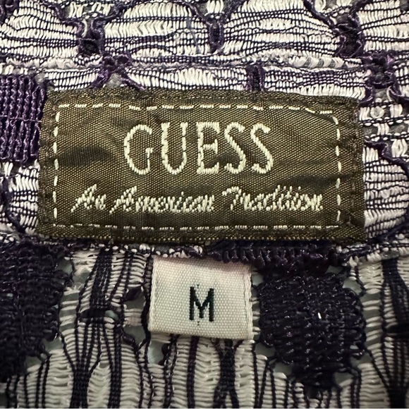 Guess Vintage Y2K  Made in USA lace purple button down shirt purple see through - Picture 7 of 16